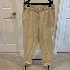 Eloquii Men's Beige Drawstring Chinos